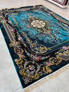 Royal Azure Persian Carpet – Floral Majesty Edition