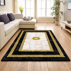 Imperial Greek Black-White-Gold Carpet