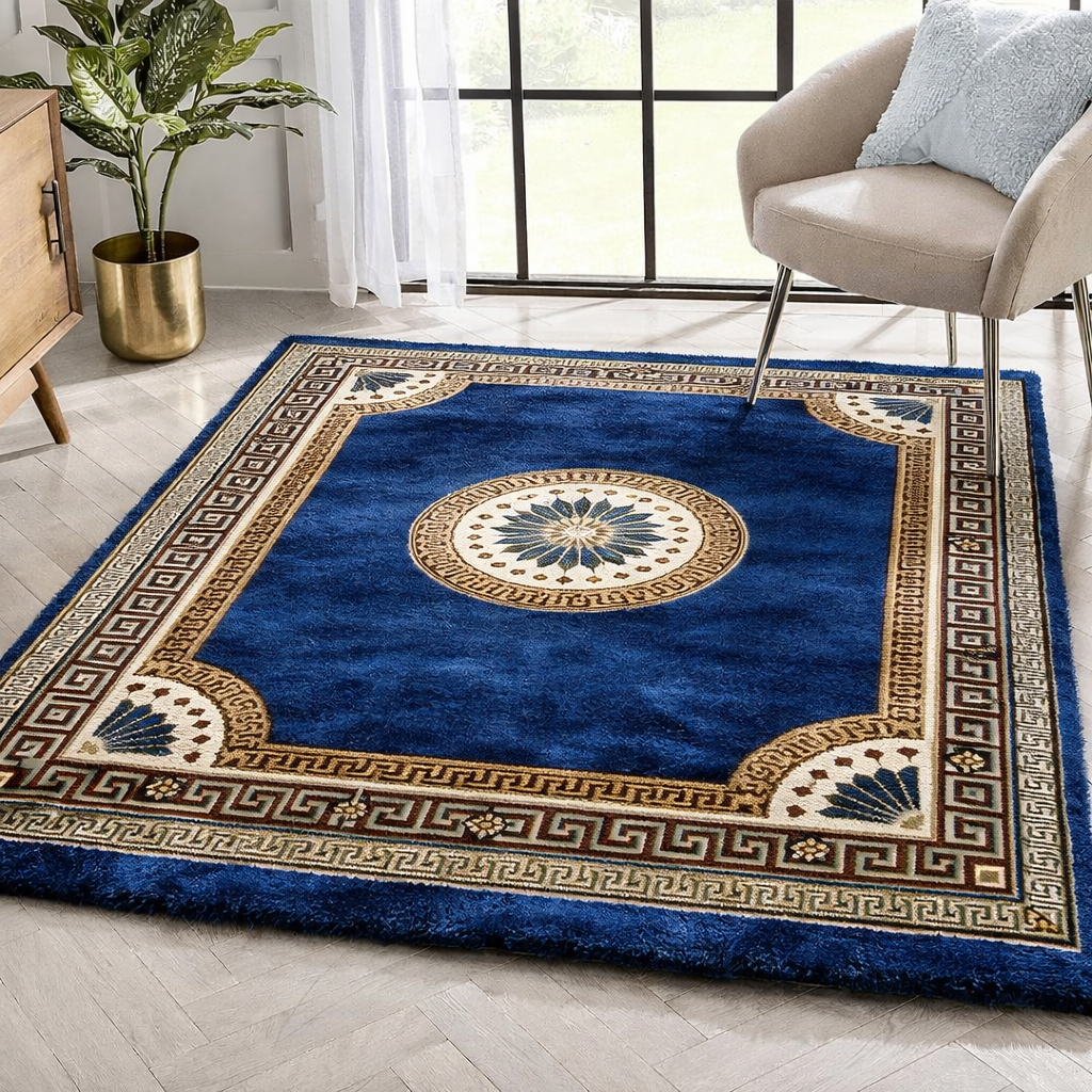 Persian Medallion Carpet – Ocean Blue